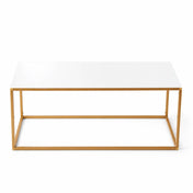 24" x 10" rectangular white acrylic plexiglass sheet on a gold frame stand - thumbnail number 2