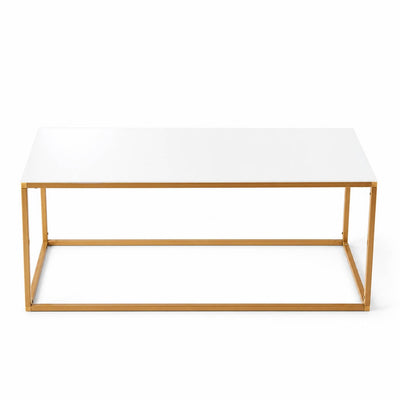 24" x 10" rectangular white acrylic plexiglass sheet on a gold frame stand - thumbnail number 2