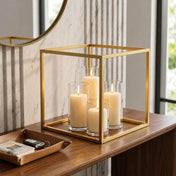 Set of 2 Gold Metal Flower Stands 8" – Square Geometric Frame for Wedding Centerpiece Display - thumbnail number 10