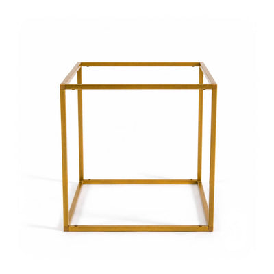 Set of 2 Gold Metal Flower Stands 8" – Square Geometric Frame for Wedding Centerpiece Display - thumbnail number 2