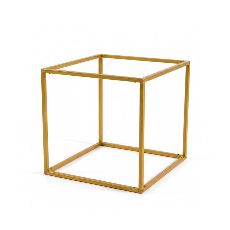 Set of 2 Gold Metal Flower Stands 8" – Square Geometric Frame for Wedding Centerpiece Display - thumbnail number 1