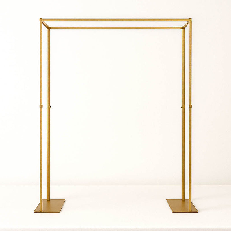 Adjustable 48" Gold Metal Flower Arch Stand – Over-the-Table Frame for Wedding Décor - thumbnail number 1