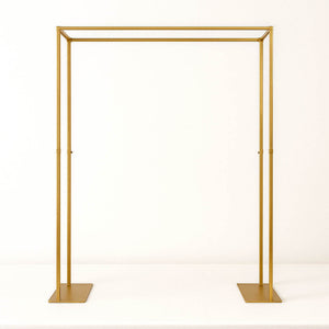 Adjustable 48" Gold Metal Flower Arch Stand – Over-the-Table Frame for Wedding Décor