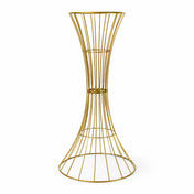 36-inch gold metal wire trumpet centerpiece stand or reversible hourglass pedestal prop - thumbnail number 1