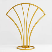 Scalloped Fan Shape Gold Metal Flower Frame 32" – Table Centerpiece Wedding Floral Display Stand - thumbnail number 1