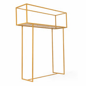48" Gold Metal Rectangular Centerpiece Stand – Heavy Duty Tabletop Floral Arrangement Display Rack - thumbnail number 1