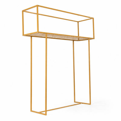 48" Gold Metal Rectangular Centerpiece Stand – Heavy Duty Tabletop Floral Arrangement Display Rack - thumbnail number 1