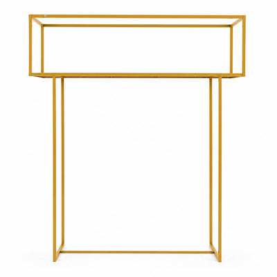 48" Gold Metal Rectangular Centerpiece Stand – Heavy Duty Tabletop Floral Arrangement Display Rack - thumbnail number 2