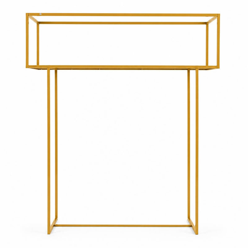 48" Gold Metal Rectangular Centerpiece Stand – Heavy Duty Tabletop Floral Arrangement Display Rack - thumbnail number 2