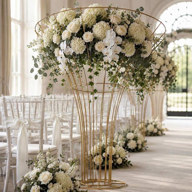 6.5ft Tall Gold Metal Blossom Tree Frame – Floor Standing Wedding Floral Display Stand - thumbnail number 3