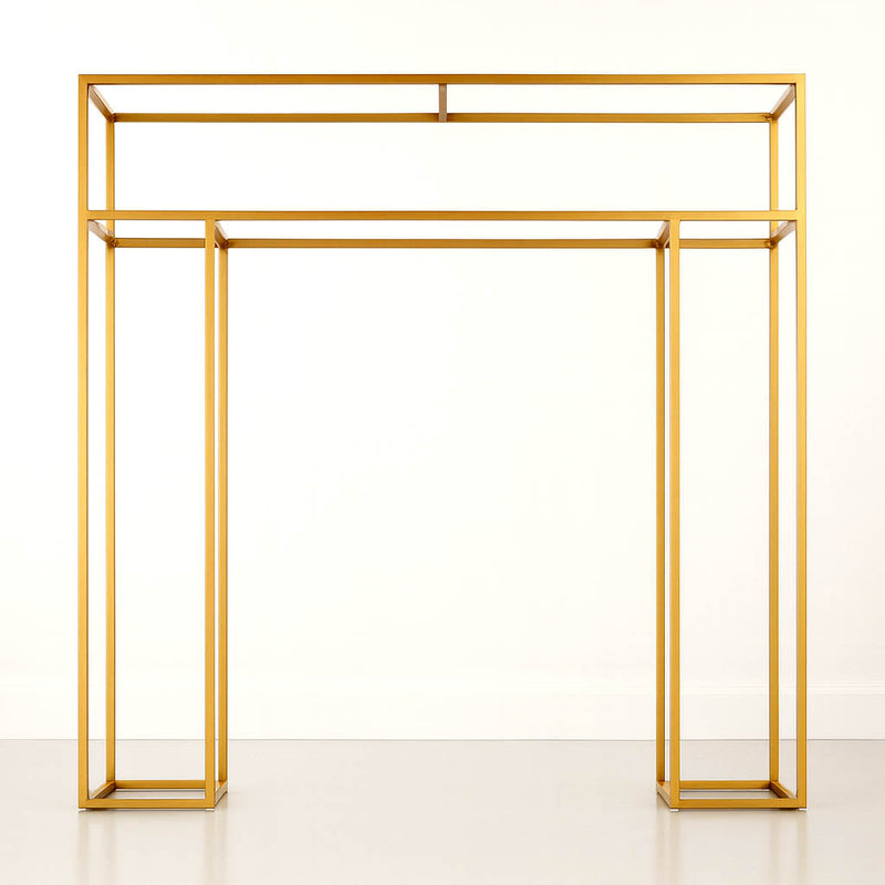 5ft Freestanding Over-the-Table Rod in Gold – Rectangular Double Frame Table Top Stand for Floral or Balloon Décor - thumbnail number 1