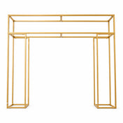 Gold metal 5ft freestanding over-table rectangular double frame stand - thumbnail number 1