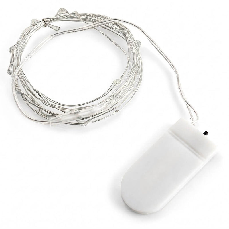 20 LED micro fairy string lights with a white battery pack - thumbnail number 3