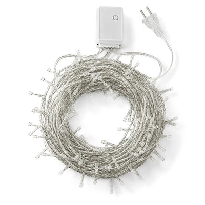 Unlit 192 LED 5ft x 8ft icicle curtain string lights with controller on white background - thumbnail number 2