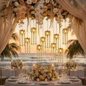 LED Crystal String Lights, Gold Oval Frame with Hanging Teardrop Pendants, Warm White Plug-in Chandelier Décor - thumbnail number 5