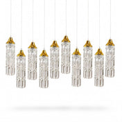 LED Crystal String Lights, Gold Bell Frame with Hanging Prism Pendants, Warm White Plug-in Chandelier Décor - thumbnail number 1