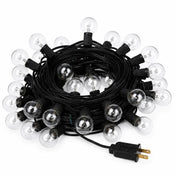 Coiled clear globe string lights with black wire and plug - thumbnail number 2