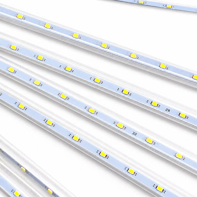 Close up of clear LED tubes with small yellow chips inside - thumbnail number 3