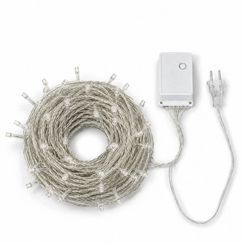 Warm white 100 LED connectable 30ft fairy string lights with power adapter and plug - thumbnail number 2