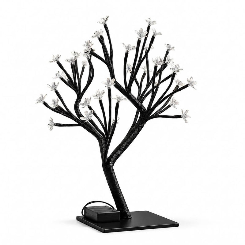 Black artificial cherry blossom tree centerpiece with LED lights - thumbnail number 2