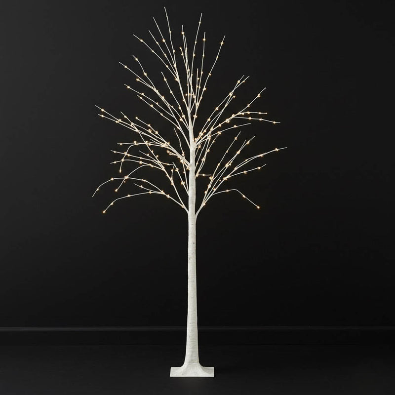 Lighted Birch Tree 6ft with 350 LEDs – Dimmable Plug-in White/Warm White Fairy Lights, Remote Timer Included and Detachable Base - thumbnail number 1