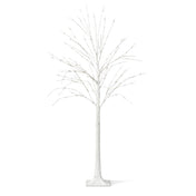 6ft white lighted birch tree with 350 LEDs isolated on a white background - thumbnail number 1