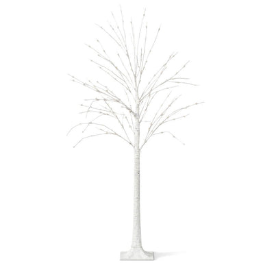 Lighted Birch Tree 6ft with 350 LEDs – Dimmable Plug-in White/Warm White Fairy Lights, Remote Timer Included and Detachable Base