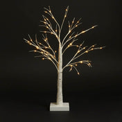 2ft Battery Operated Lighted Birch Tree – White/Warm White Rechargeable LED Fairy Lights for Table Décor - thumbnail number 1