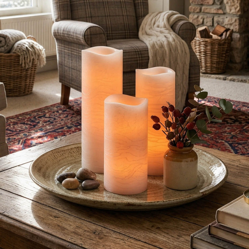Richland 4" x 12" Large LED Pillar Candle with Wavy Top - thumbnail number 7