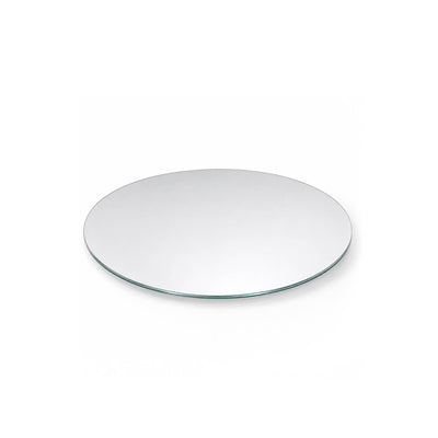 An 8 inch round mirror glass shown from an angled perspective on a white background - thumbnail number 2