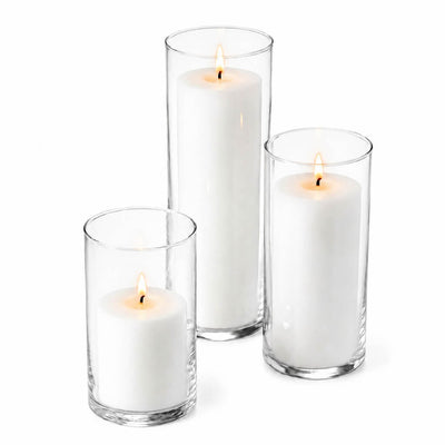 Eastland Cylinder Pillar Candle Holders 6" , 7.5" & 10.5" Set of 3 - thumbnail number 3