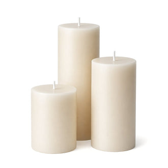 Richland Pillar Candles 4"x6", 4"x9" & 4"x12" Light Ivory Set of 3