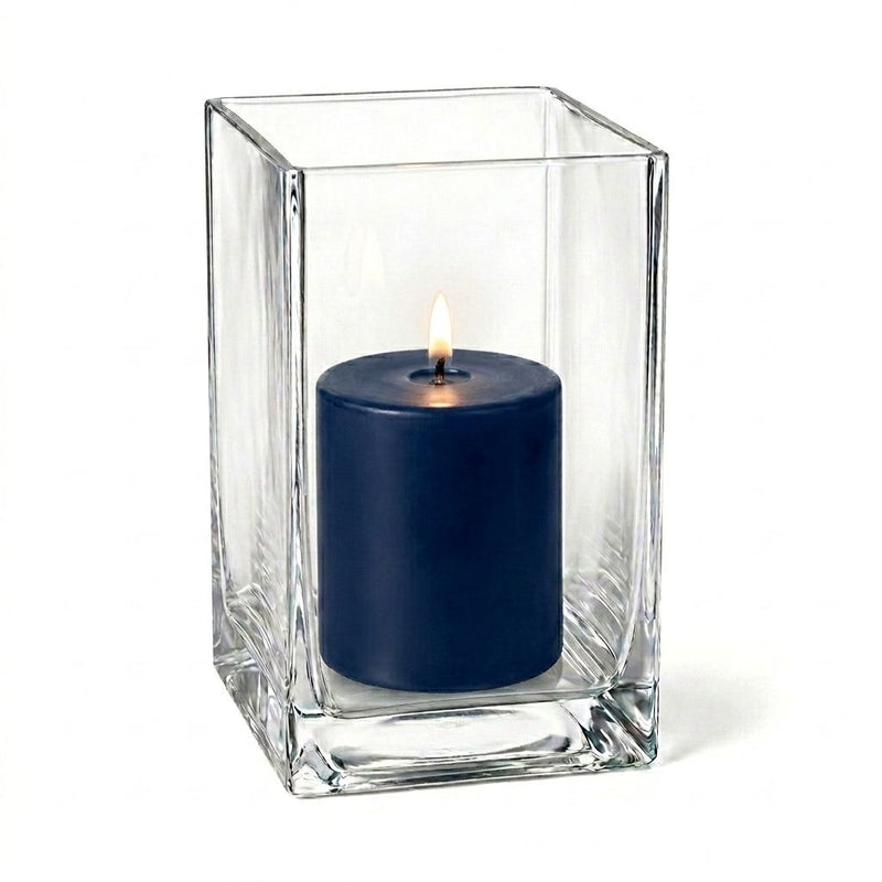 Richland Pillar Candle 3" & Eastland Square Holder 6" Set of 12 - Navy Blue - thumbnail number 2