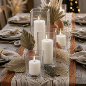 Richland Pillar Candle 3" & Eastland Square Holder 6" Set of 12 - Light Ivory - thumbnail number 5