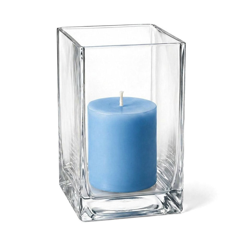 Richland Pillar Candle 3" & Eastland Square Holder 6" Set of 12 - Light Blue - thumbnail number 1