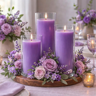 Richland Pillar Candle 3" & Eastland Cylinder Holder 6" Set of 12 (Choose your Color) - thumbnail number 33