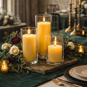 Richland Pillar Candles & Eastland Cylinder Holders Set of 3