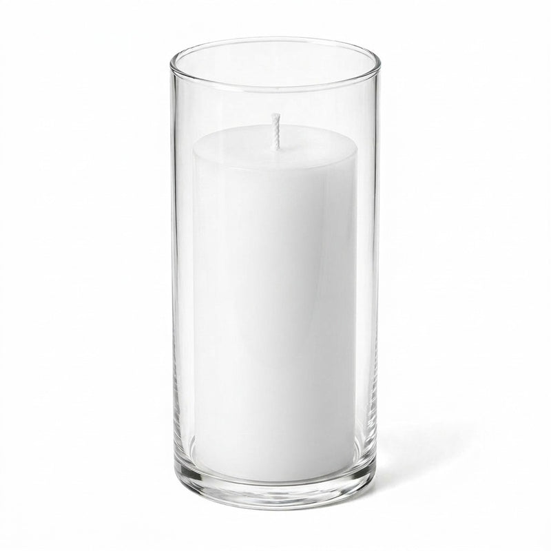 Richland Pillar Candle 6" & Eastland Cylinder Holder 7.5" inch Set of 12 (Choose your Color) - thumbnail number 1