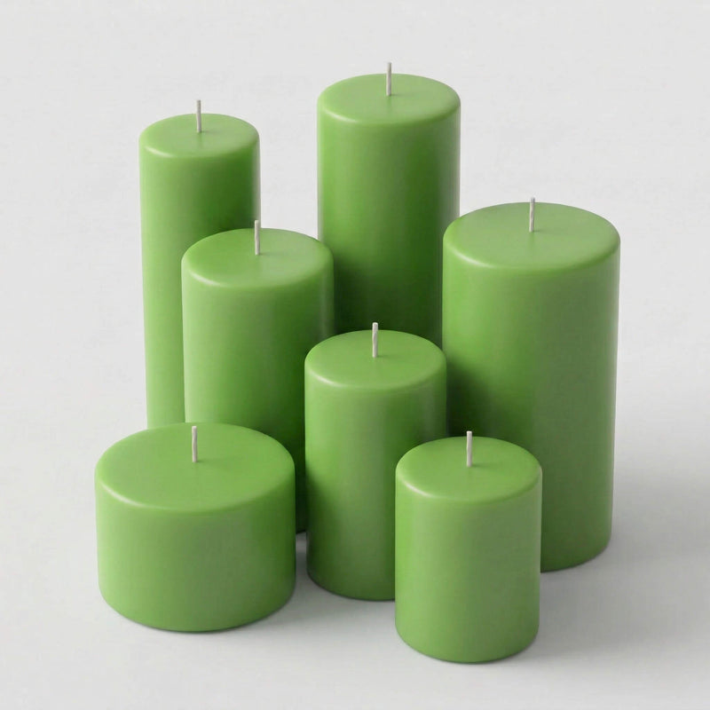 Richland Pillar Candle 3"x3" Green - thumbnail number 4