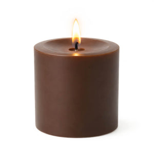 Richland Pillar Candles 3"x3" Brown Set of 12