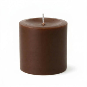 Richland Pillar Candles 3"x3" Brown Set of 12