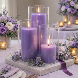 Richland Pillar Candles & Eastland Cylinder Holders Set of 4