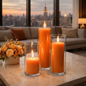 Richland Pillar Candles & Eastland Cylinder Holders Set of 3