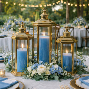 Richland Pillar Candles 3"x6" Light Blue Set of 24