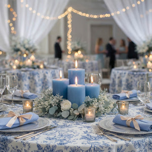 Richland Pillar Candles 3"x6" Light Blue Set of 24