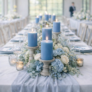 Richland Pillar Candles 3"x6" Light Blue Set of 24