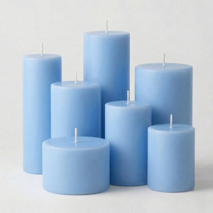 Richland Pillar Candles 3"x6" Light Blue Set of 24