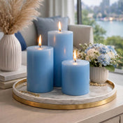 Richland Pillar Candle 3"x3" Light Blue - thumbnail number 9