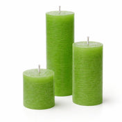 Richland Rustic Pillar Candle 3"x3", 3"x6" & 3"x9" Green Set of 3 - thumbnail number 1