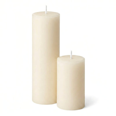 Richland Pillar Candles 2" x 3" & 2" x 6" Set of 20 - Light Ivory - thumbnail number 1